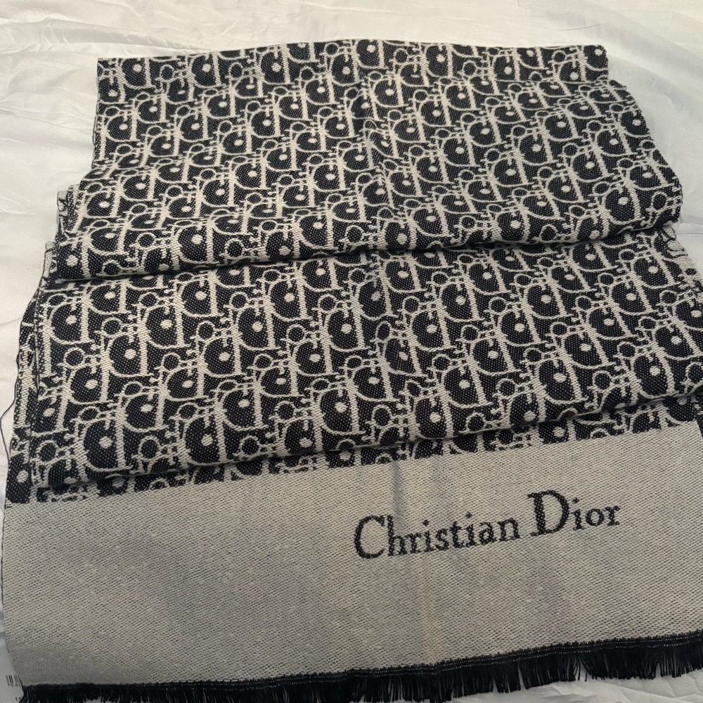 Dior Black and White Monochrome Scarf